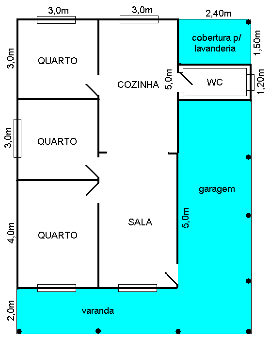 Modelo convencional 3 Quartos Planta Baixa Madepinus